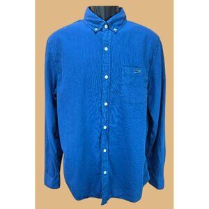 Vineyard Vines Slim Fit Tucker Blue Silk Shirt Medium